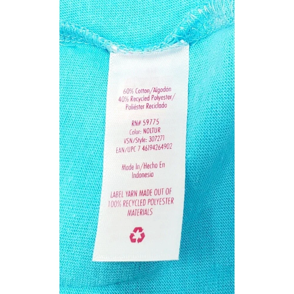 Justice Girls Graphic Tie Knot Front Short Sleeve Tee Size S (7/8) Blue NWT